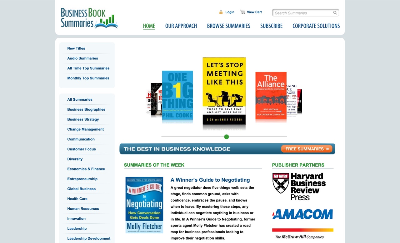 Business Book Summaries website