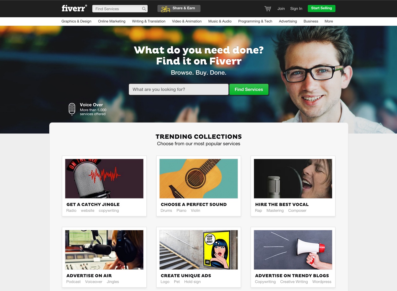 Fiverr website screenshot
