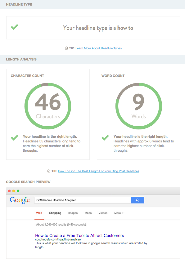 CoSchedule headline analyzer