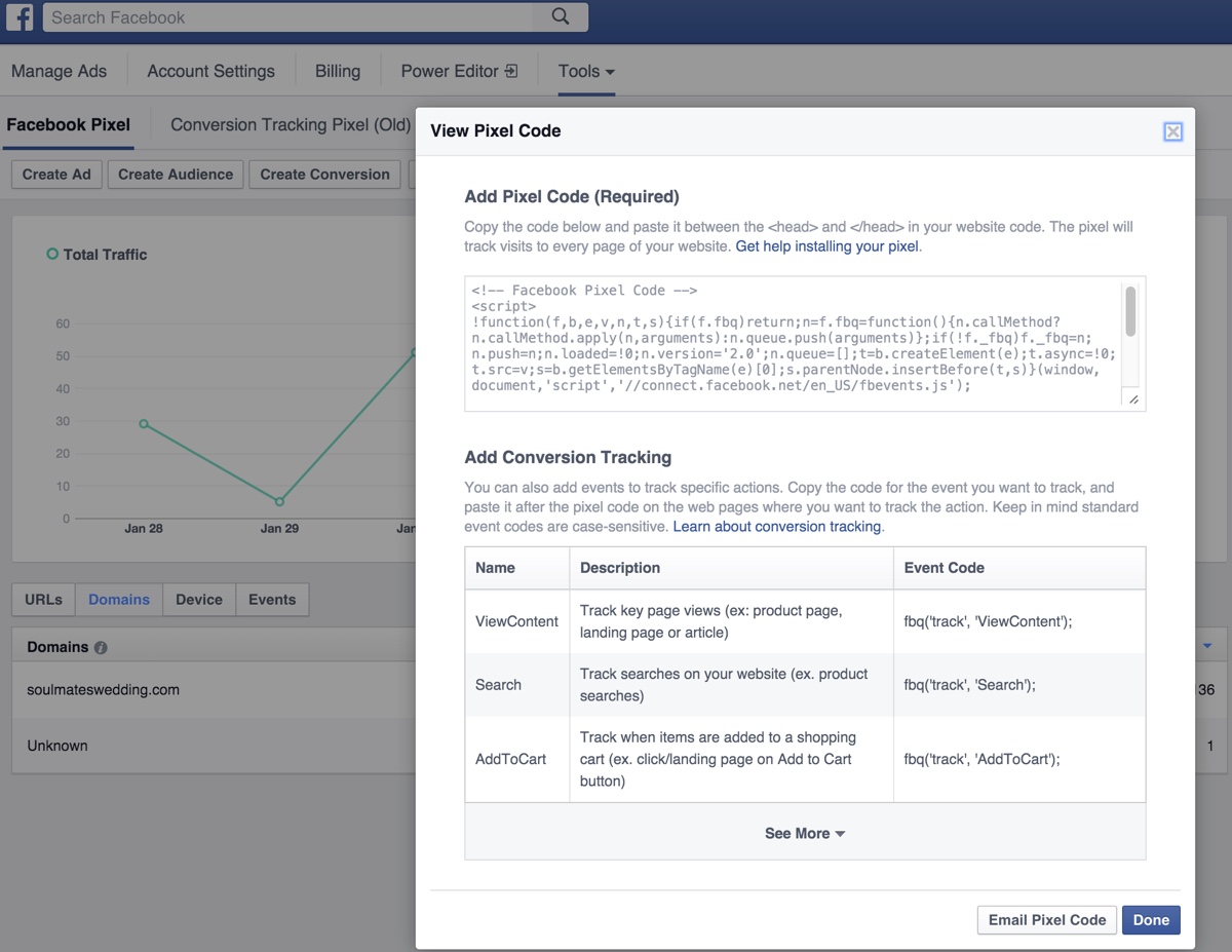 Facebook Pixel code