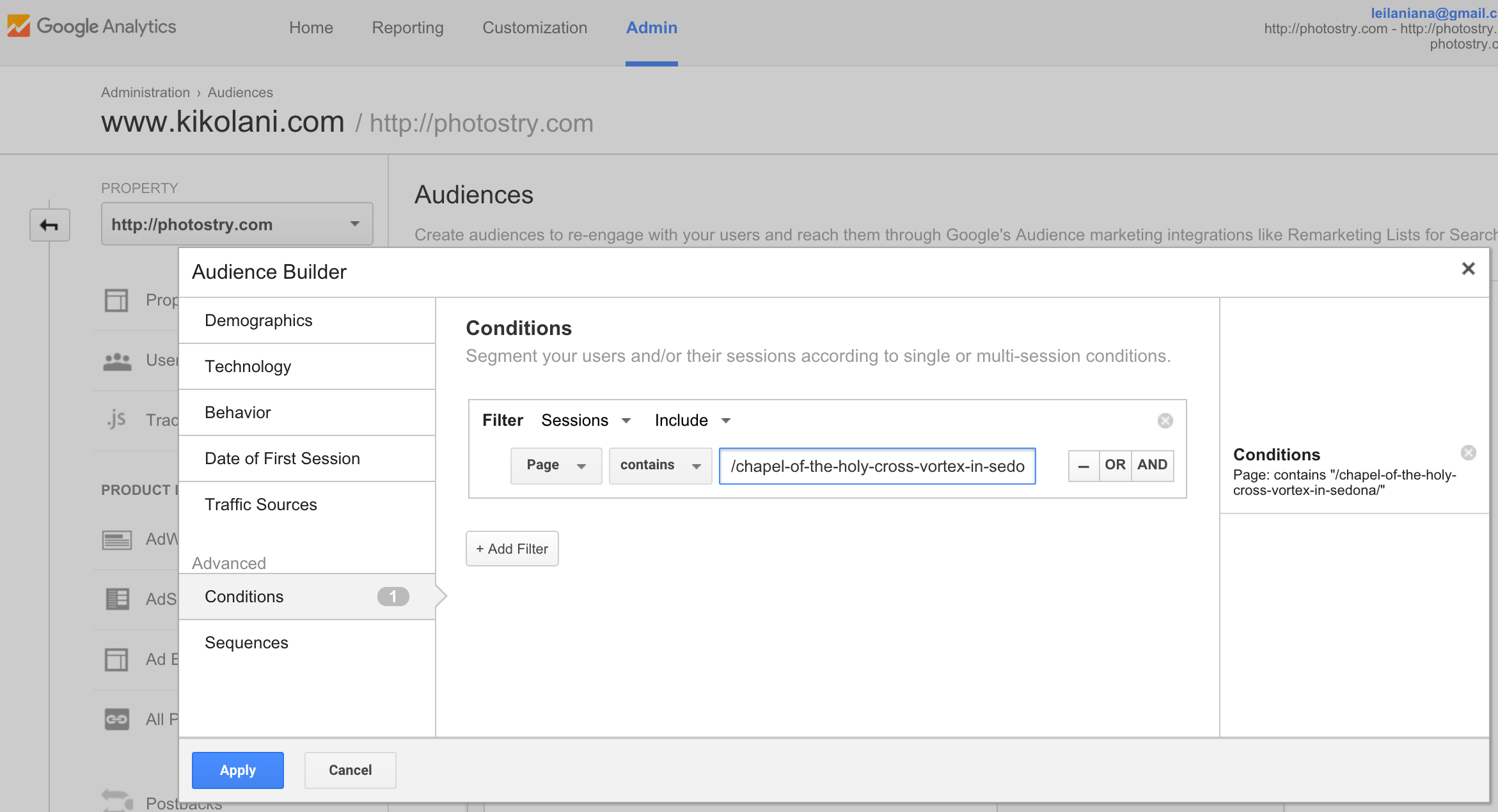 Google Adwords screenshot