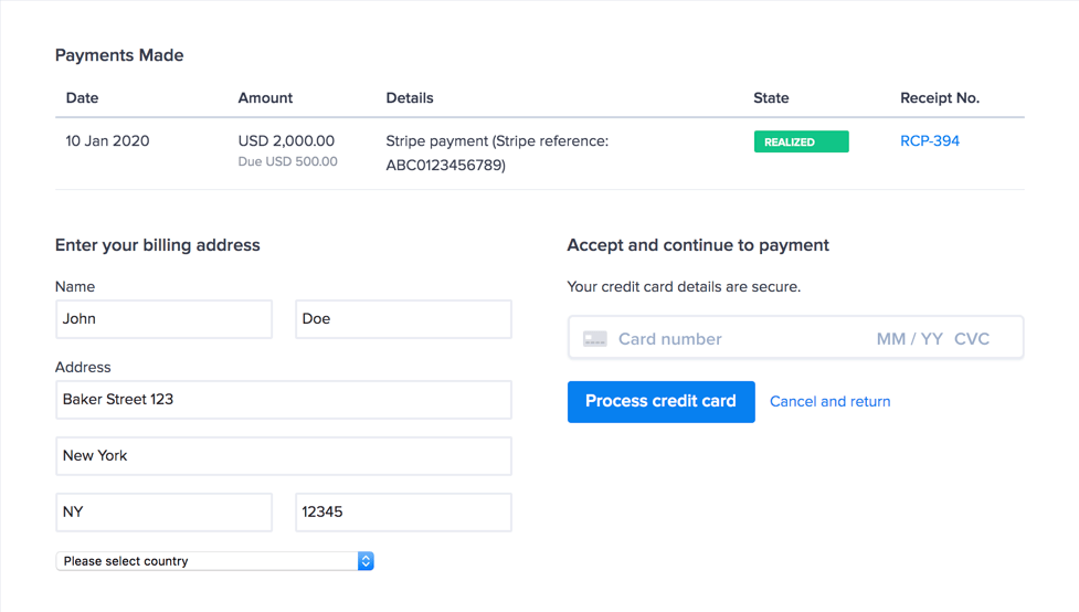 send professional invoices example