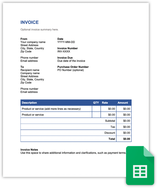 Hiveage - google sheet invoice preview