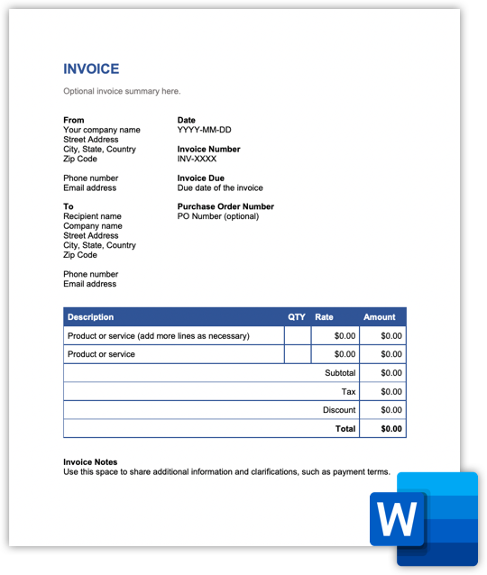 Hiveage - microsoft word invoice preview