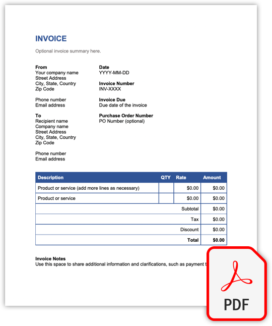 Hiveage - pdf invoice preview