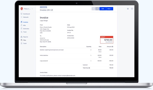 send professional invoices example