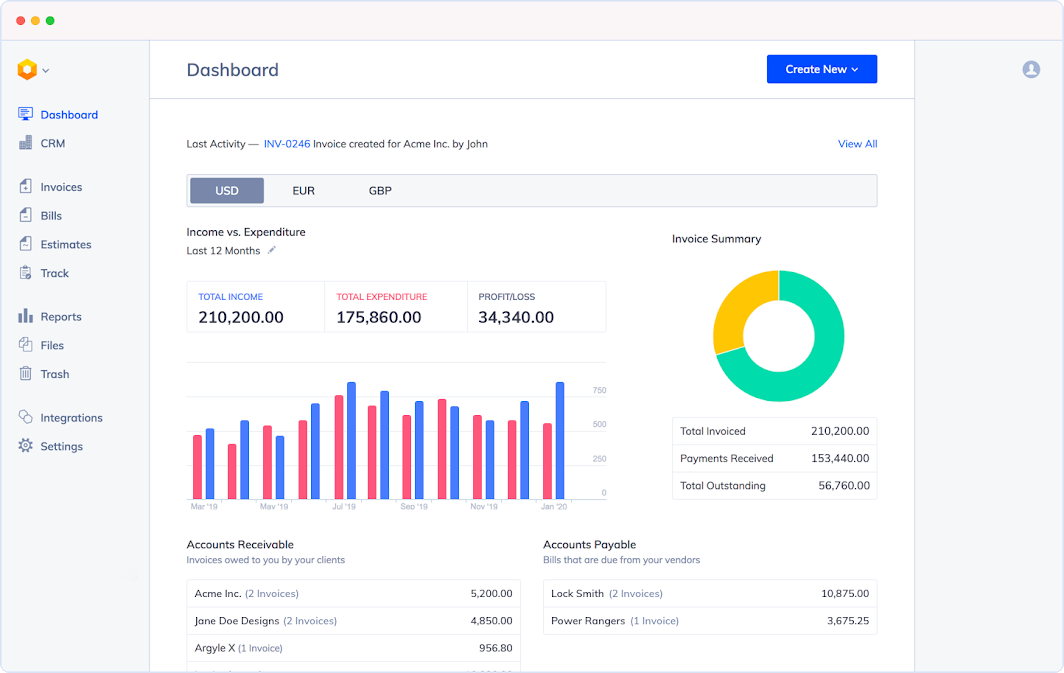 Simple intuitive invoice design