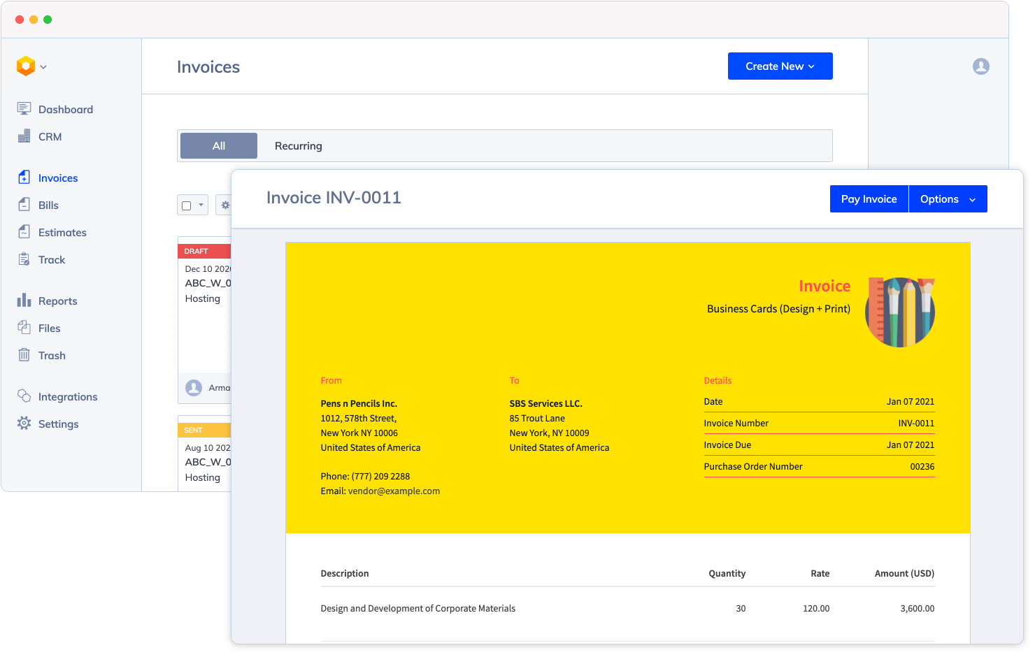 Hiveage invoice design