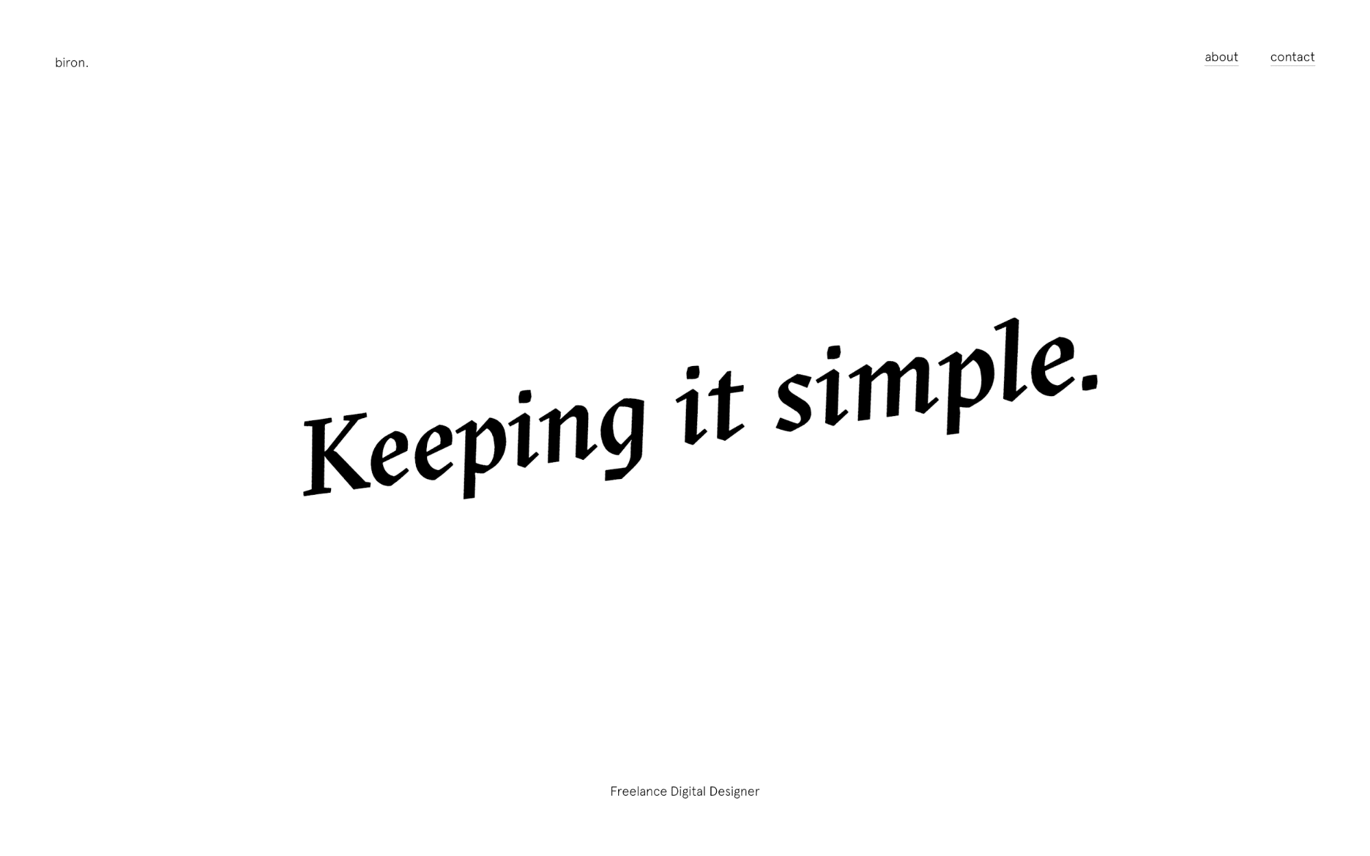 Example of simple typography on a website