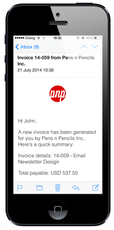 Responsive email template viewed on phone