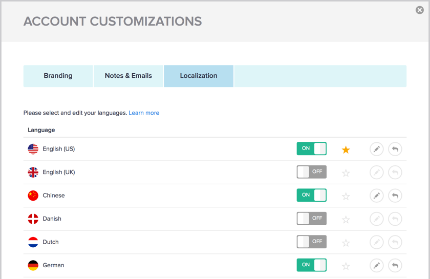 Localization in Hiveage