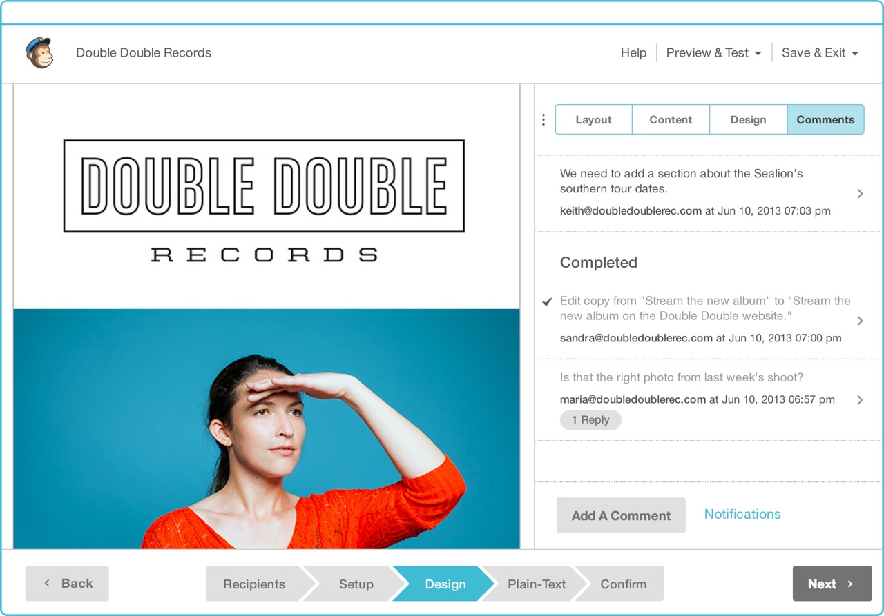 Mailchimp screenshot