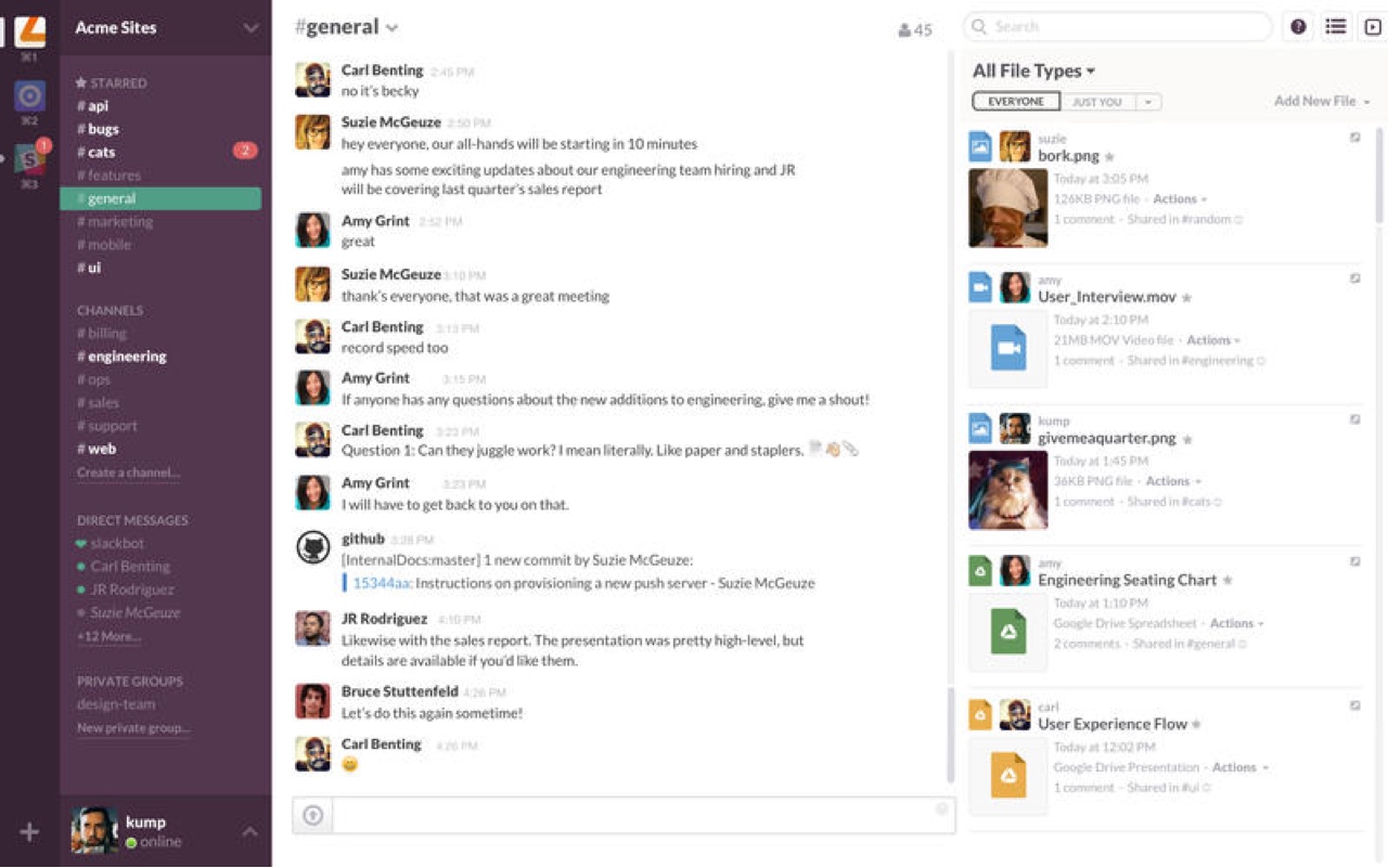 Slack screenshot