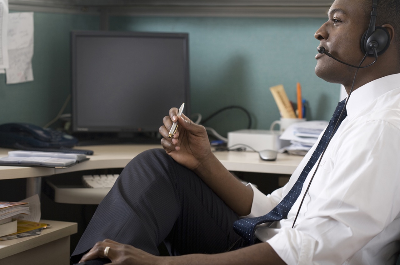 Man at his own office