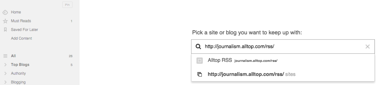 Feedly screenshot