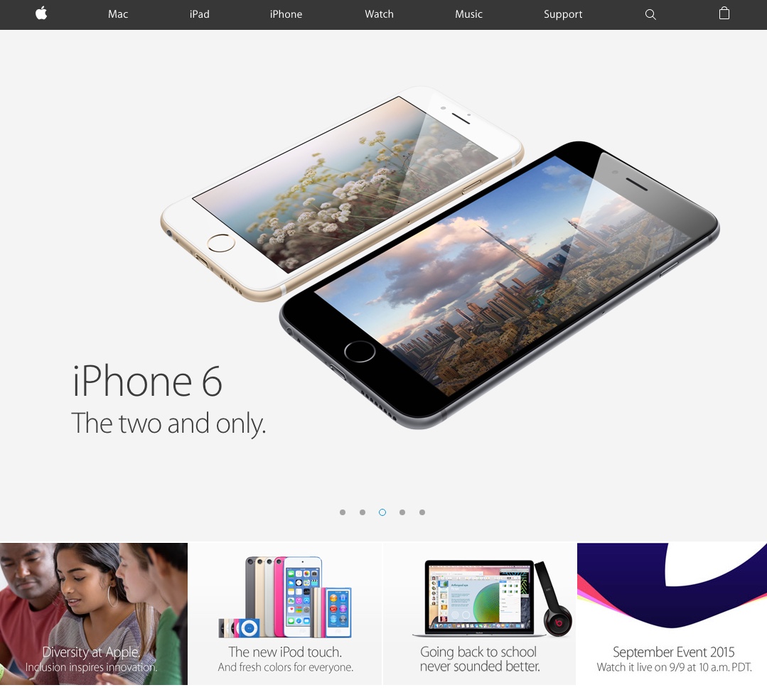 iPhone landing page