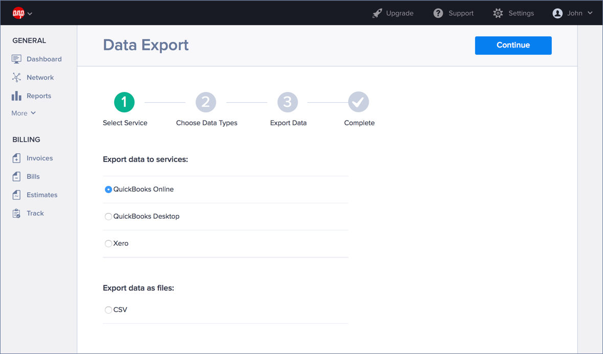 Export your Hiveage data to QuickBooks