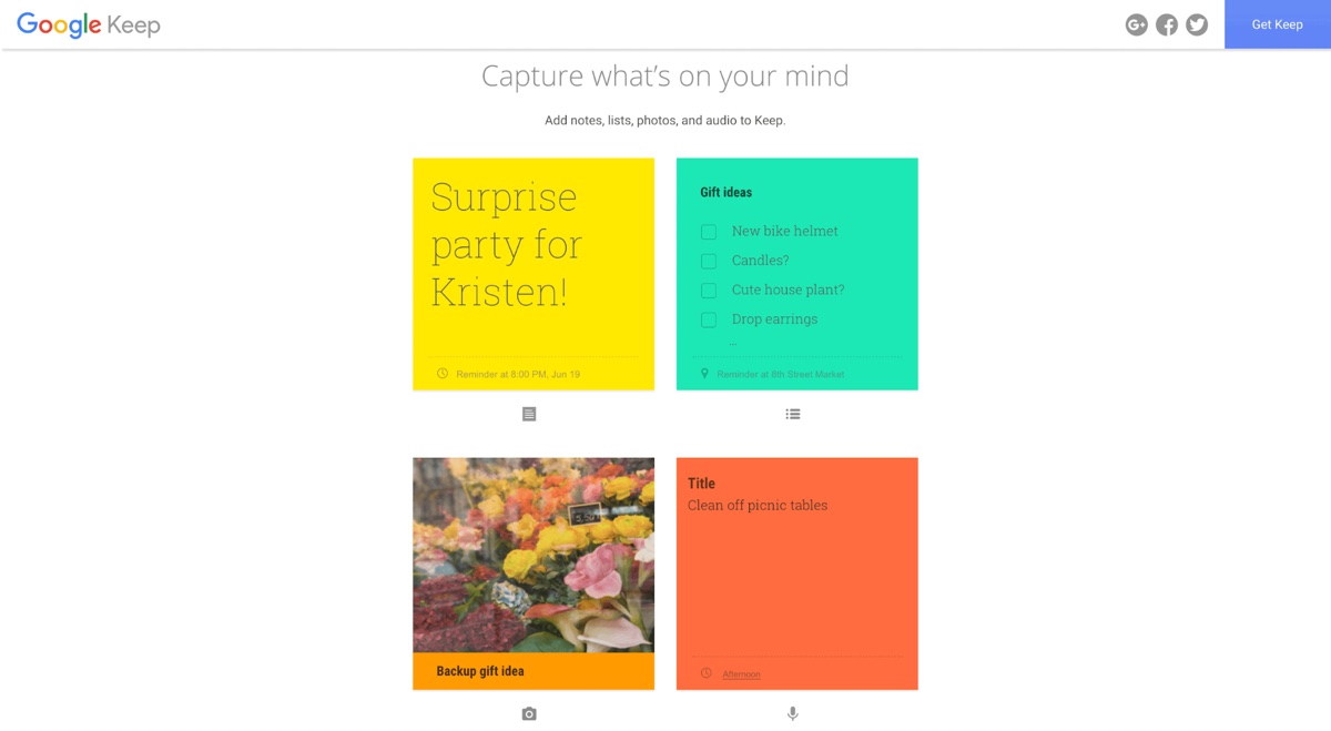 Google Keep Screenshot